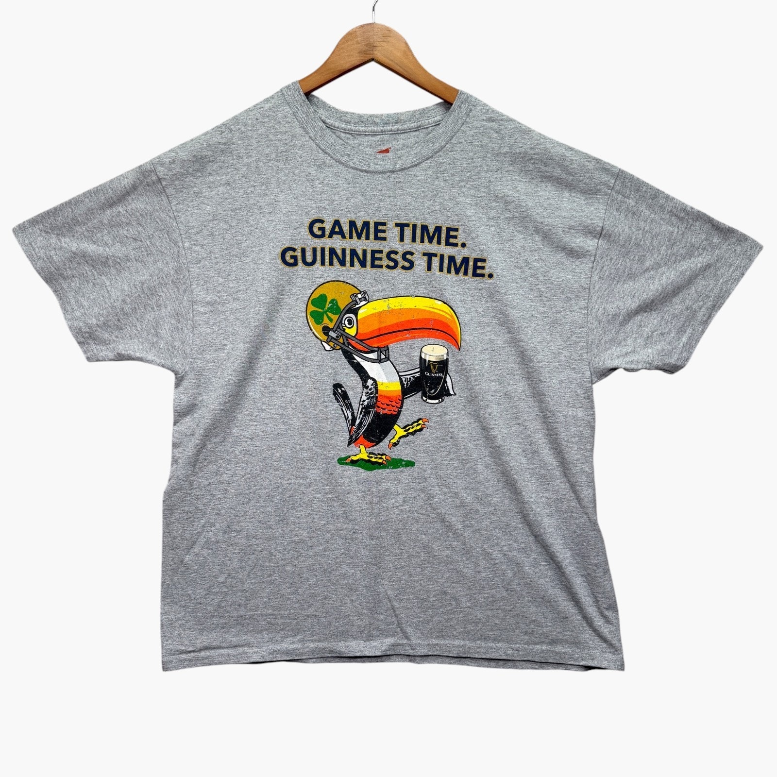 Rare Guinness Game Time Notre Dame Football Toucan Beer Frat Ncaa T-Shirt Xl